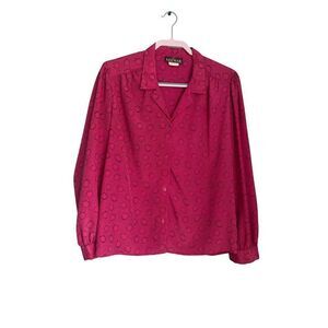 Vintage Leemar hot pink blouse size 14‎